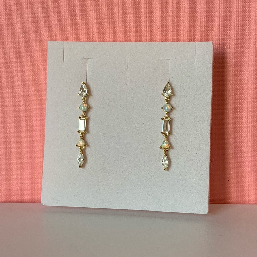 Rachel Zoe Gold and Crystal Drop Earrings